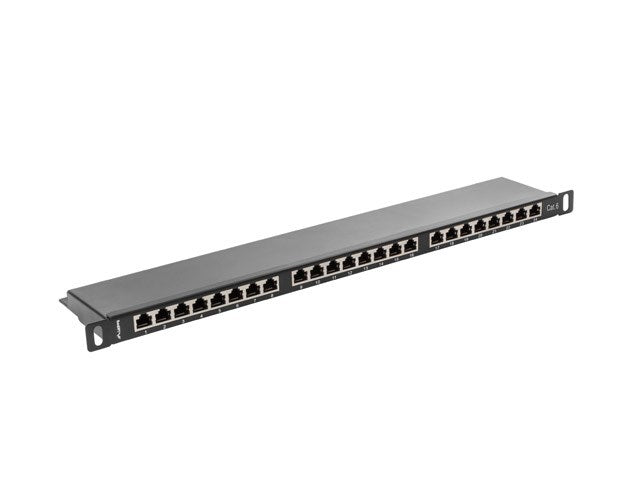 Lanberg Patch Panel 0.5U for 24 RJ-45 Connections Black PPS6-0024-B