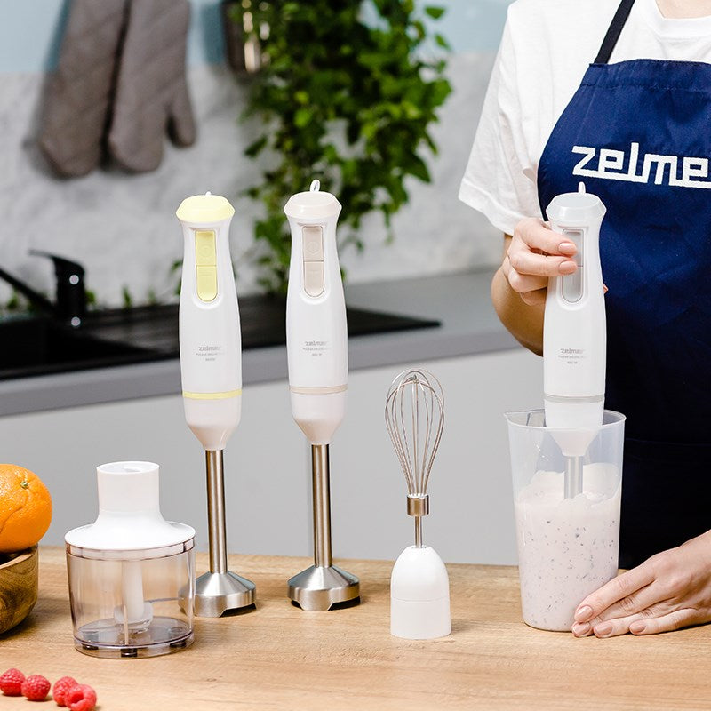 Zelmer Hand Blender 800 W with Splash Guard, 0.45 L Chopper, 0.8 L Pot, Model ZHB4562L