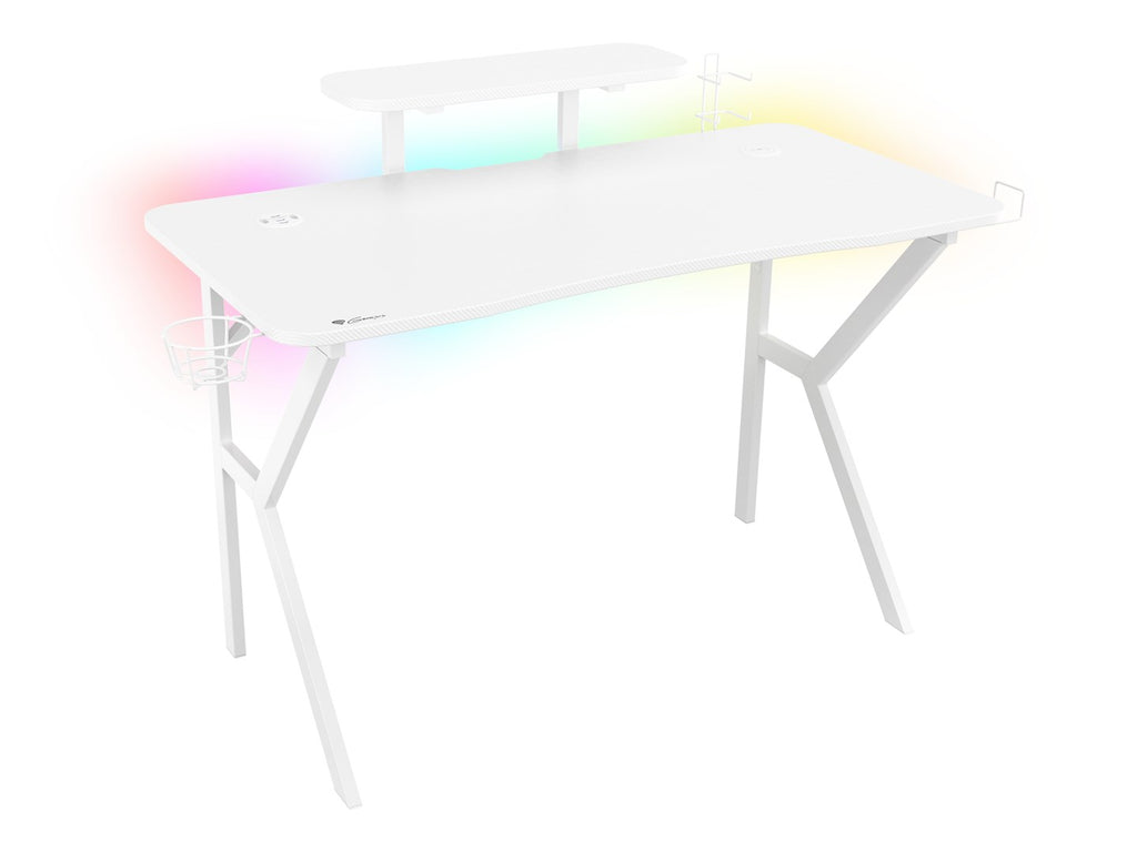 Genesis Gaming Desk HOLM 320 RGB White 120 cm x 75 cm