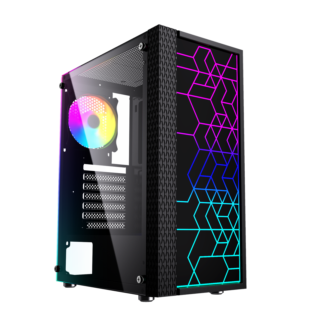 Gembird Fornax 2500 ARGB Gaming ATX Case Midi Tower Black