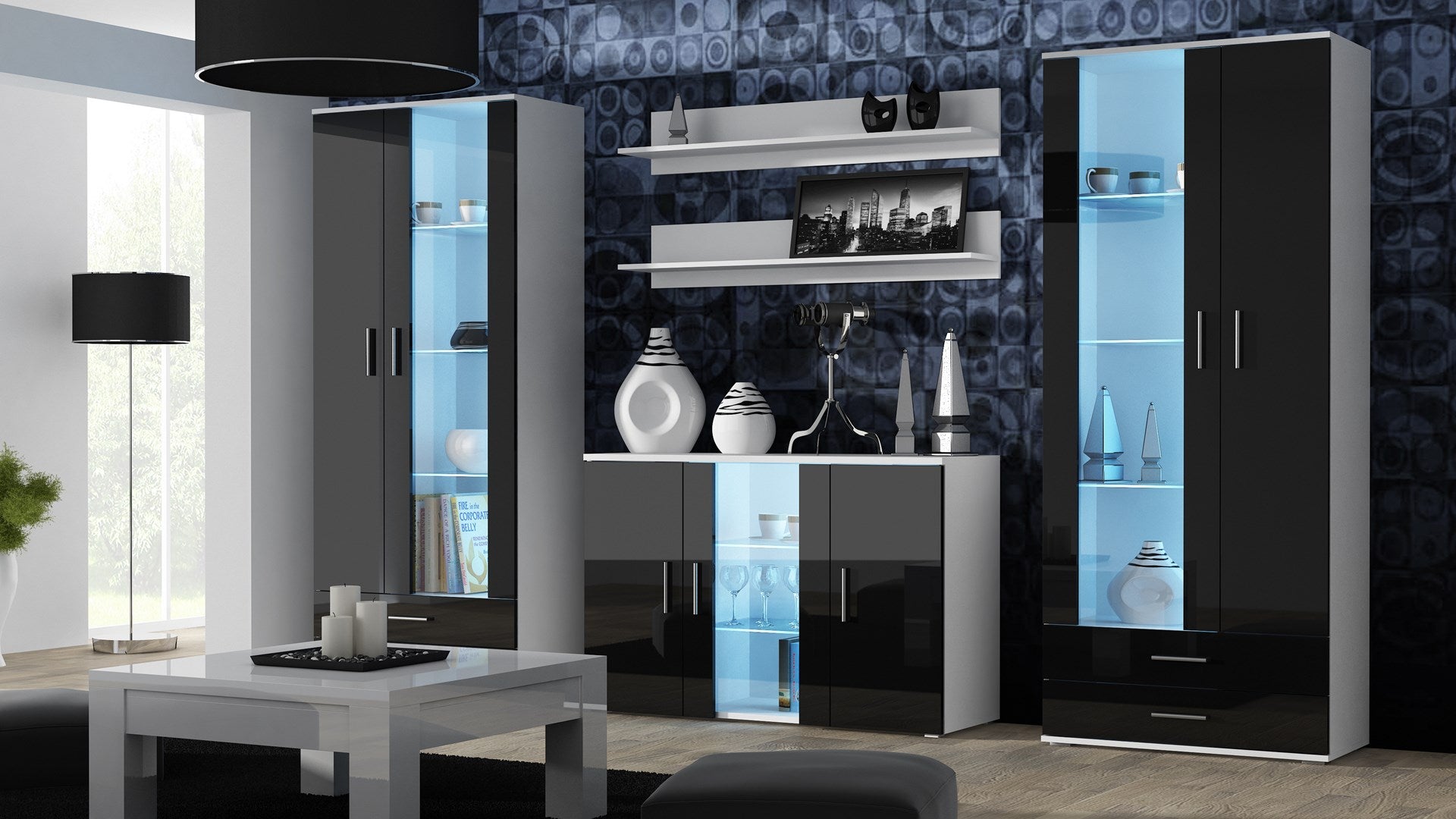 Cama SOHO S7 Sideboard 120 cm White/Black Gloss