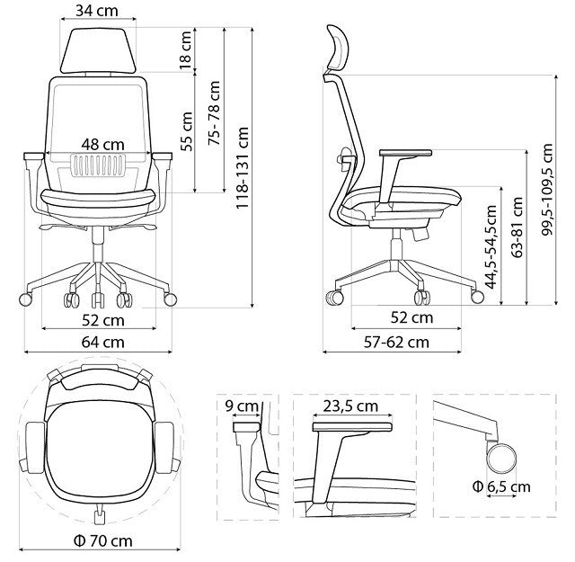 SPECTRUM Ergonomic Office Chair Black