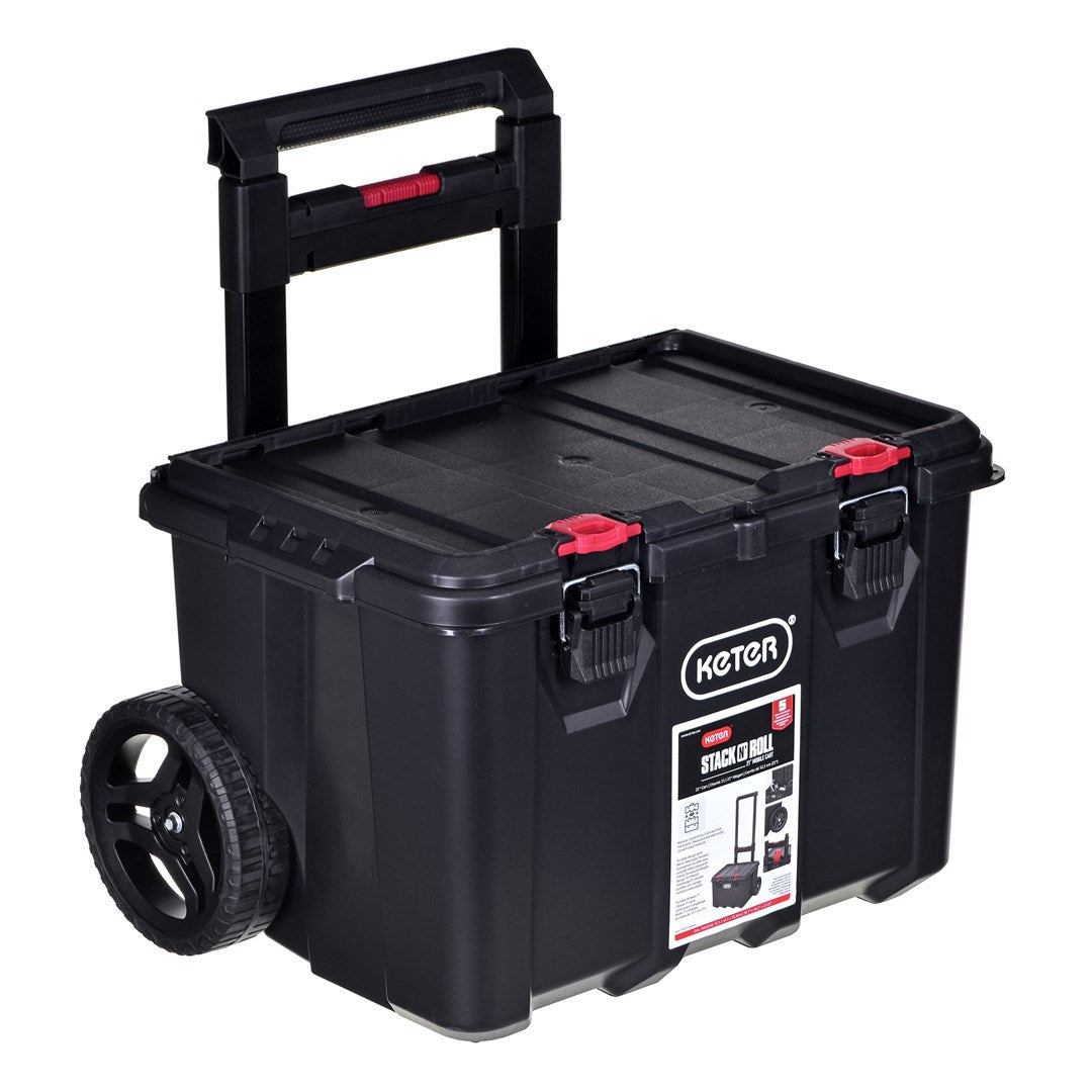 Keter Stack N Roll Cart - Toolbox on Wheels - Durable Rolling Base
