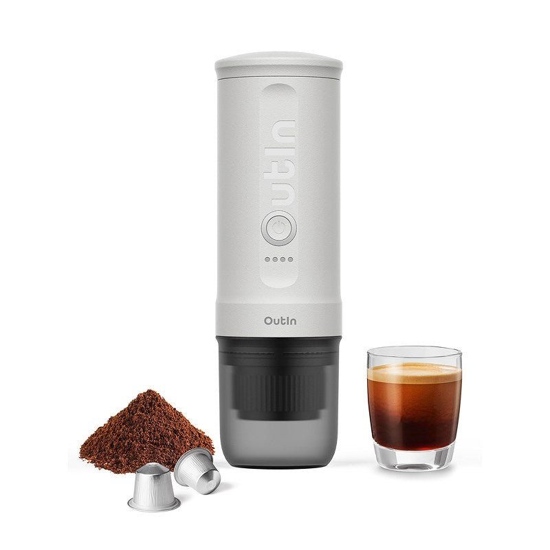 Outin OTEM-01-PW Portable Electric Coffee Maker 20 Bar White