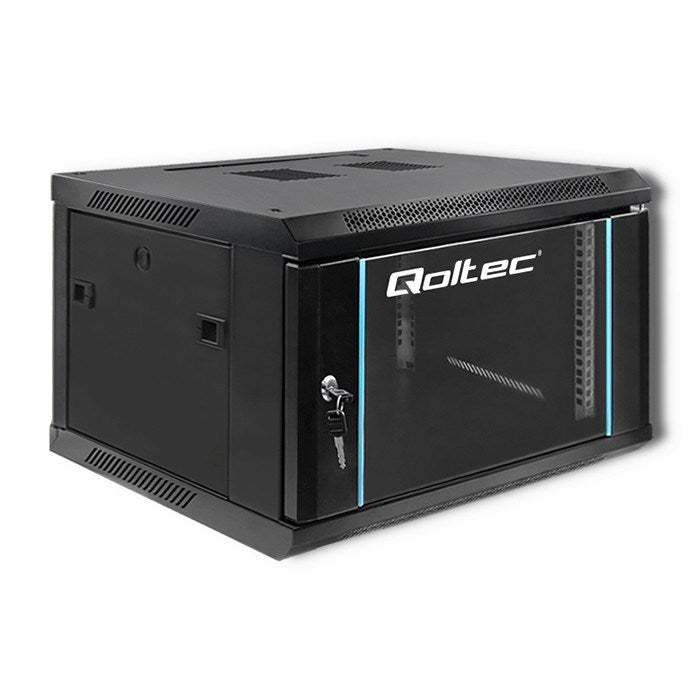 Qoltec Rack Cabinet 19 6U 600x600x370 Tempered Doors Hanging