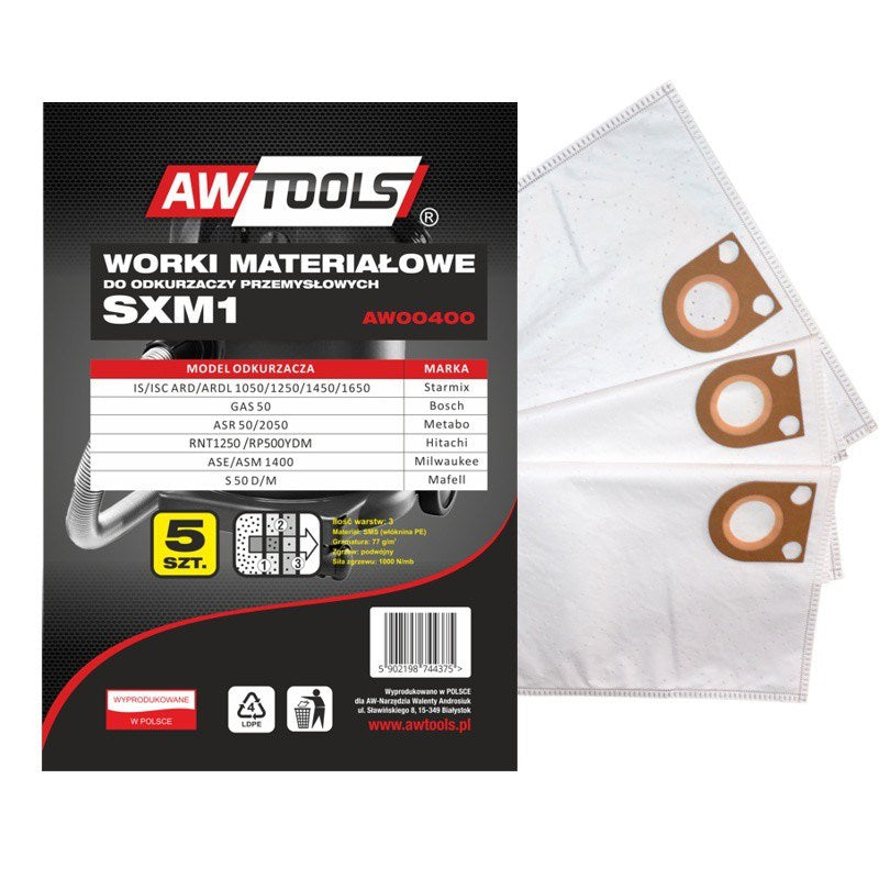 AWTOOLS AW00400 Vacuum Accessory Dust Bag