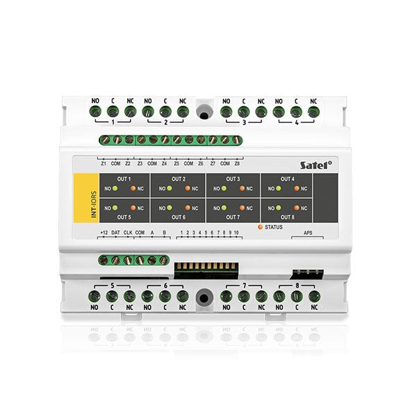 SATEL I/O EXPANDER DIN 35 INT-IORS - 8 Channels, 230V AC Adapter