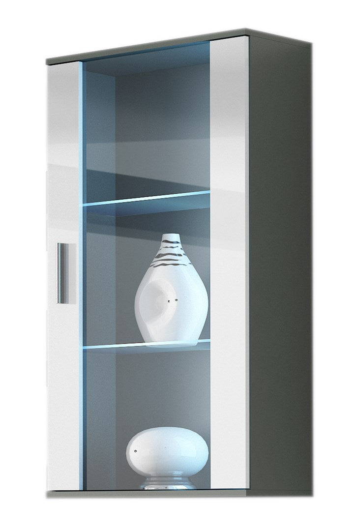 Cama Wall-Hung Display Cabinet SOHO Grey/White Gloss