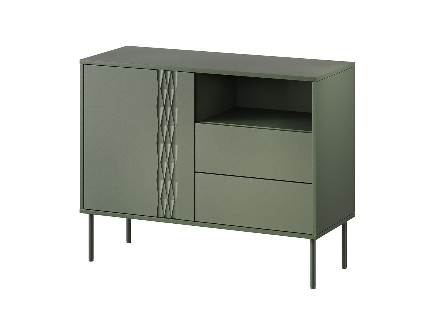 1D2S TRESSE Chest of Drawers 100x40x75 Matte Green