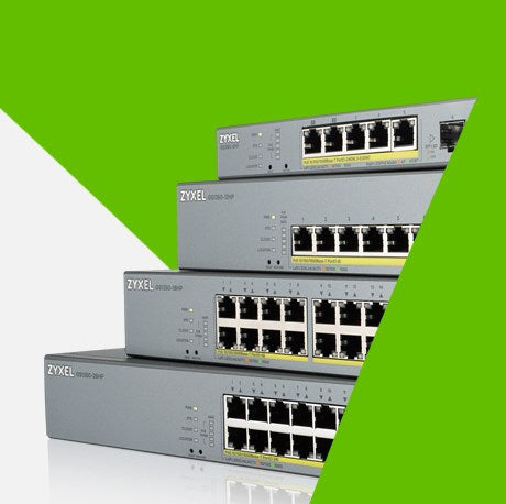 Zyxel GS1350-12HP - Smart Switch - 8 x 10/100/1000 (PoE+) + 2 x 10/100/1000 (Uplink) + 2 x Gigabit SFP (Uplink) - Desktop, Rack