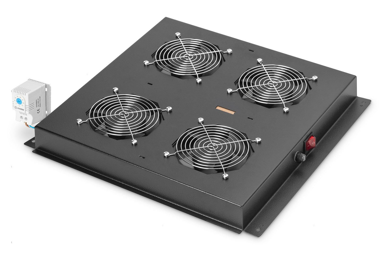Digitus DN-19 FAN-4-B-N - Rack Roof with 4 Fans and Thermostat - Black RAL 9005 - 48.3 cm (19")