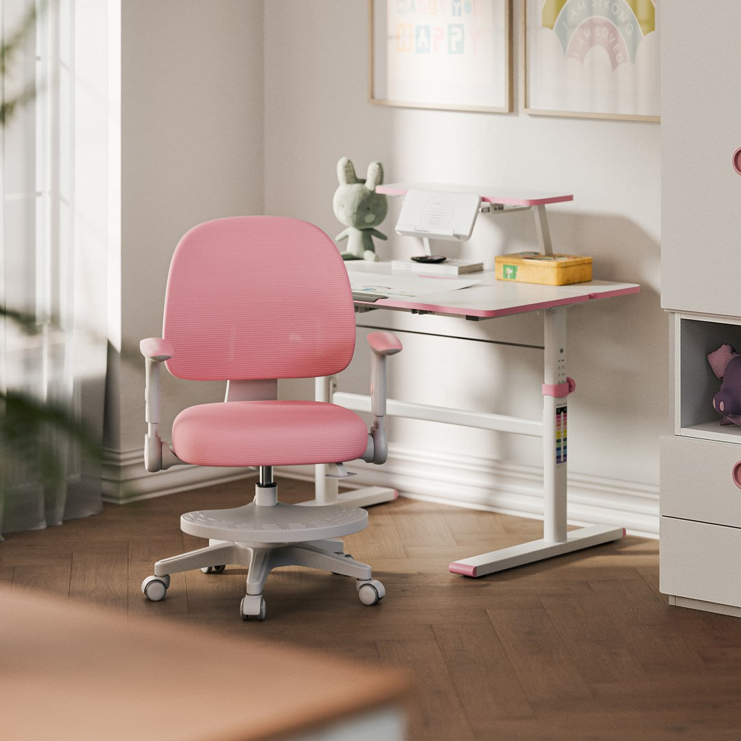 Junior 5.0 Pink Swivel Chair - Adjustable Height 42-52 cm - Ergonomic Design