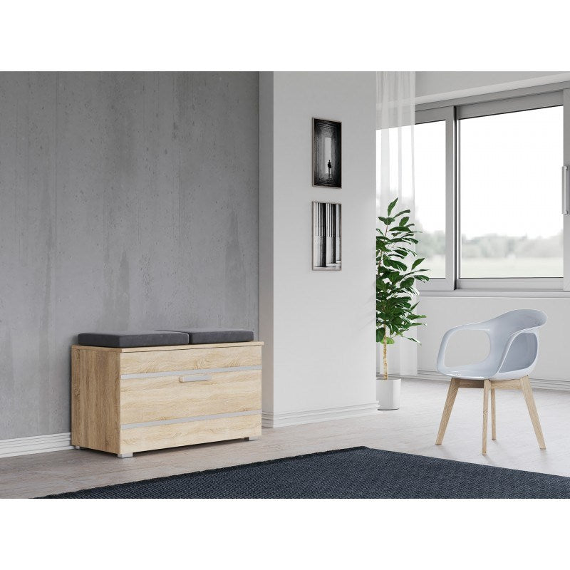Topeshop OPAL Shoe Cabinet Closed Sonoma Oak with Seat Model OPAL