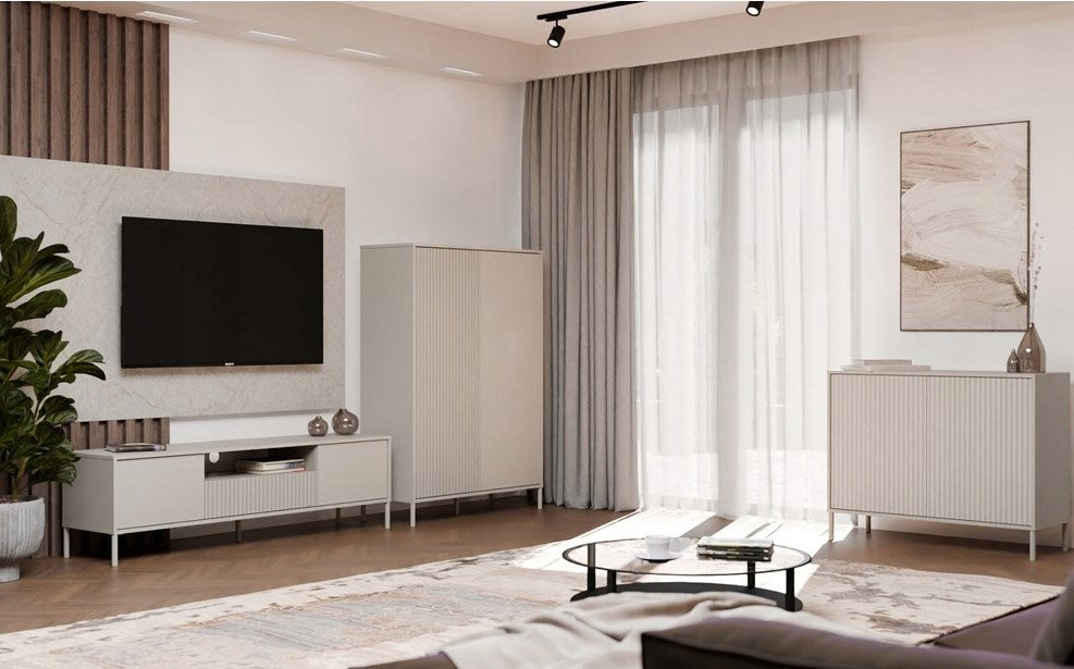 RTV KAMARO 160 Slim Cashmere TV Cabinet - Modern Design