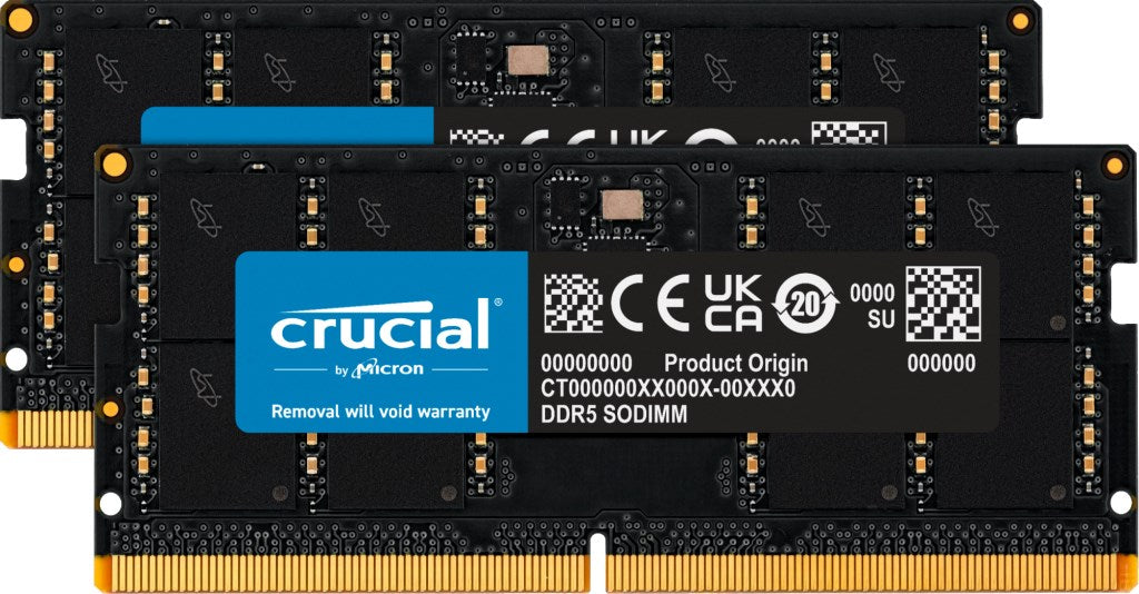 Crucial DDR5 64GB Kit (2x32GB) SO-DIMM 5600MHz PC5-44800 CL46 (CT2K32G56C46S5) 262-PIN