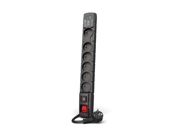ACAR W2436 surge protector Black 6 AC outlet(s) 230 V 1.5 m