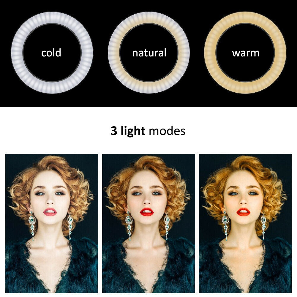 Maclean MCE610 LED Ring Light 12W with Tripod and Bluetooth Shutter