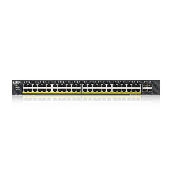 Zyxel 52-Port Smart Managed PoE+ Switch, 48x GbE PoE+ RJ45, 4x 10 G SFP+, 375W PoE+, Hybrid Mode (XGS1935-52HP-EU0101F) 375Watt