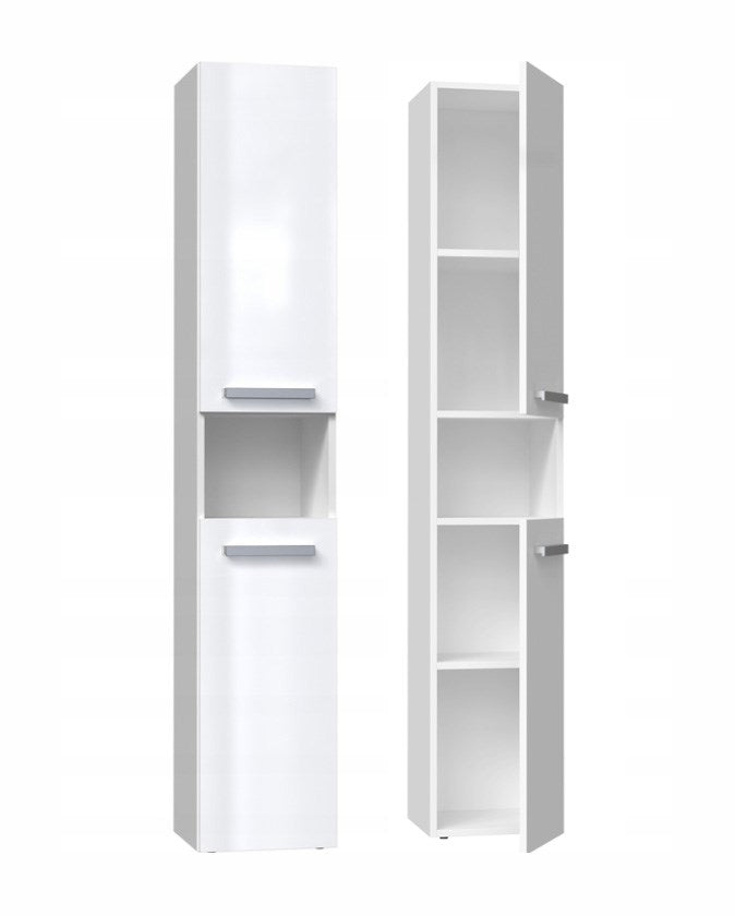 Bathroom Cabinet NEL I - 31x30x174 cm Glossy White