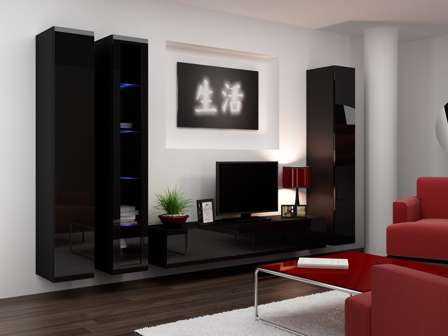 Cama Full Cabinet VIGO '180' 180/40/30 Grey/White Gloss