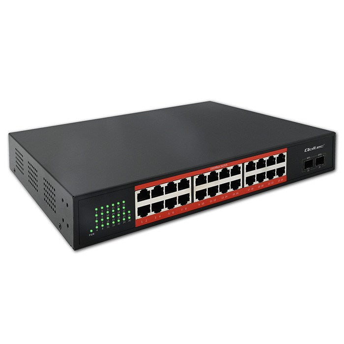 Qoltec Gigabit Ethernet Switch 24x RJ45 2x SFP 1000 Mb/s