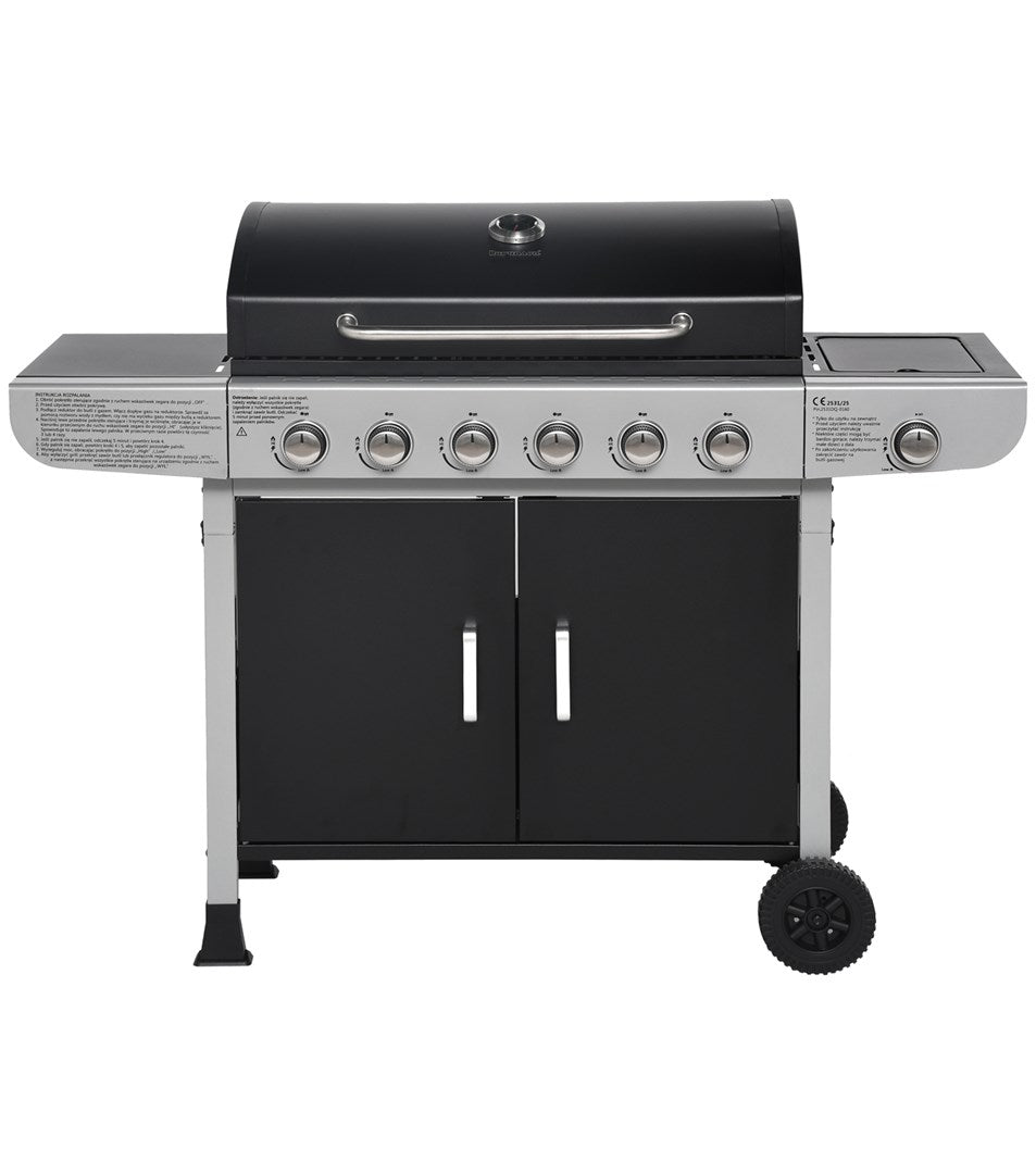 Ravanson Gas Barbecue GO-6 15.1 kW with Cast Iron Grate and 6 Cooking Zones