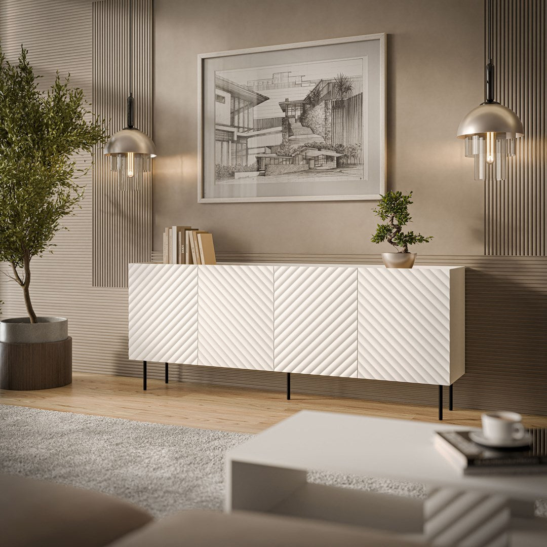 Cama LUCCA 4D Chest of Drawers 200x40x80 White