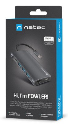 NATEC USB Hub 8in1 USB-C 5 Gbit/s HDMI 4K Model NMP-2162