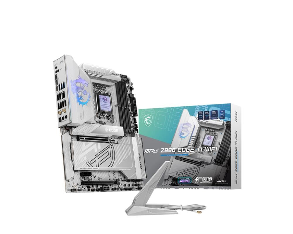MSI MPG Z890 EDGE TI WIFI - Motherboard - ATX - LGA1851-Sockel - Z890 Chipsatz - USB4, USB 3,2 Gen 1, USB 3,2 Gen 2, USB-C 3,2 Gen 2x2, USB-C 3,2 Gen2 - 5 Gigabit Ethernet, Wi-Fi 7, Bluetooth - Onboard-Grafik (CPU erforderlich) - HD Audio (