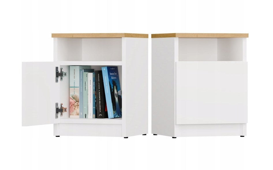 GALAX 30/1D White/Artisan Bedside Table