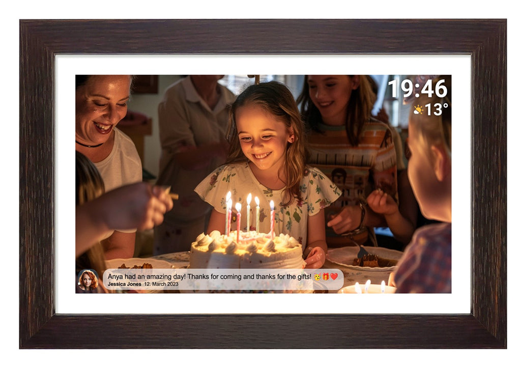 Denver PFF-1543DW Digital Photo Frame Brown 39.6 cm (15.6) Touchscreen Wi-Fi