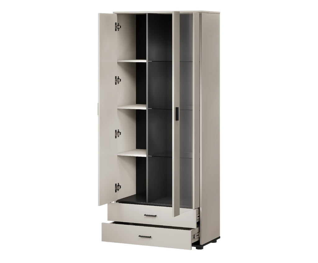 Cama S6 SOHO Display Cabinet 80x41x192 Cashmere + Black