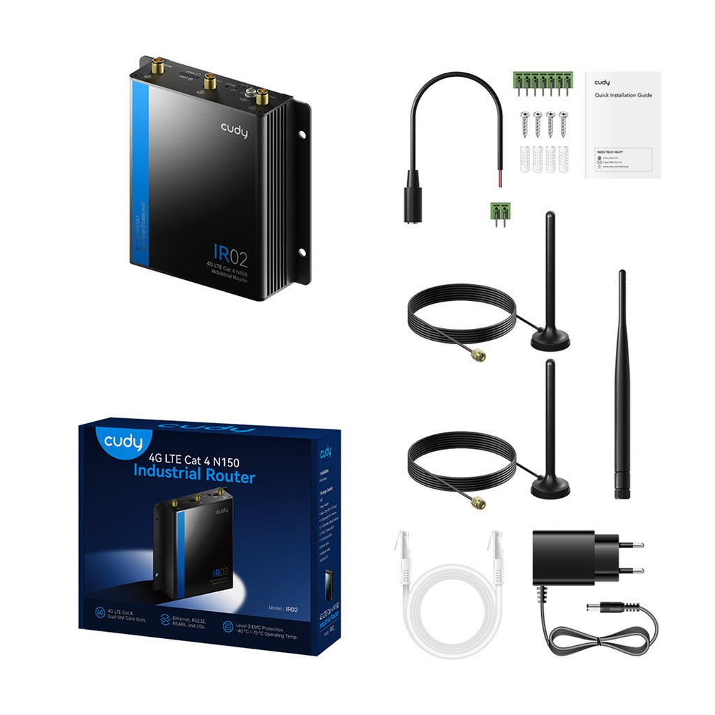 Cudy 4G LTE Cat 4 N150 Industrial Wi-Fi Router  IR02 1.0 Cellular network router