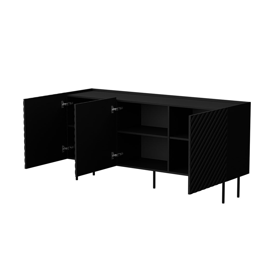 Cama LUCCA 3D Chest of Drawers 165x40x80 Black
