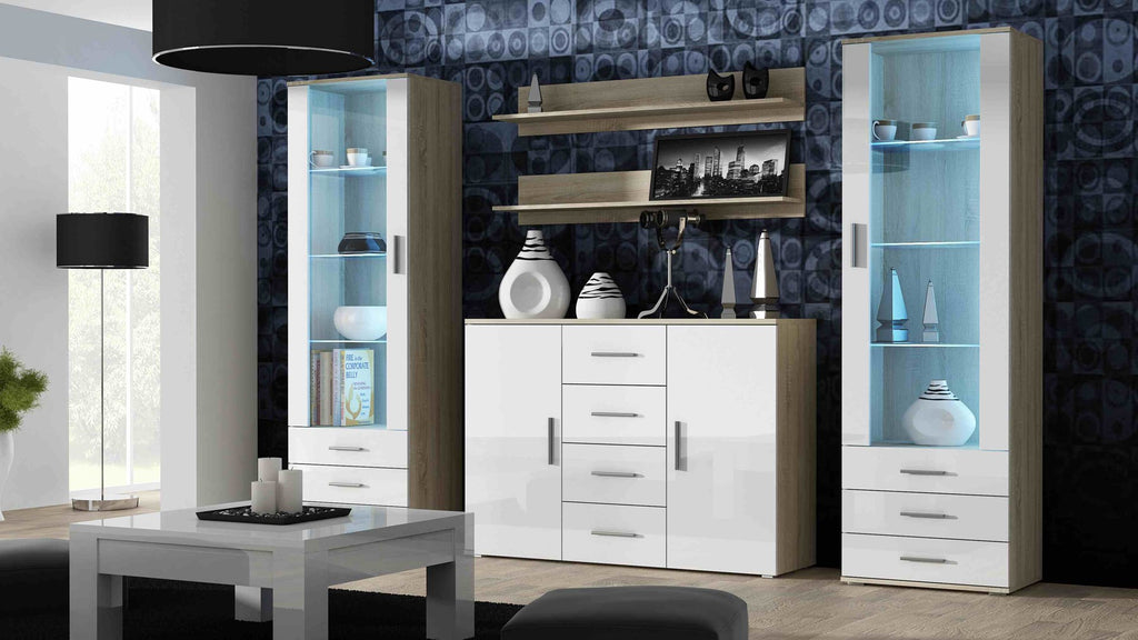 Cama living room sideboard UNI sonoma oak/white gloss