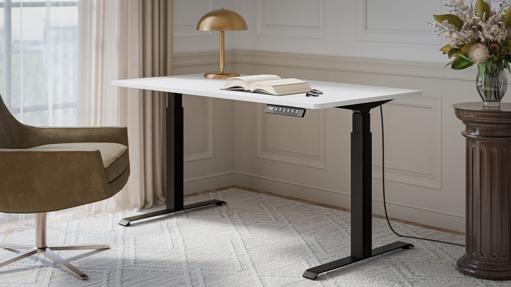 MOON LONG Electric Height Adjustable Desk 150x80x72-120 Black/White