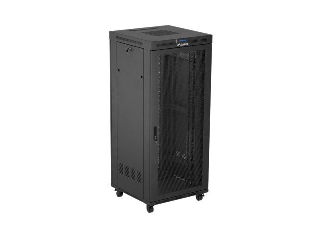 Lanberg Freestanding Rack Cabinet 37U Black FF01-8837-23BL - 800 kg Capacity, Active Cooling, Key Lock
