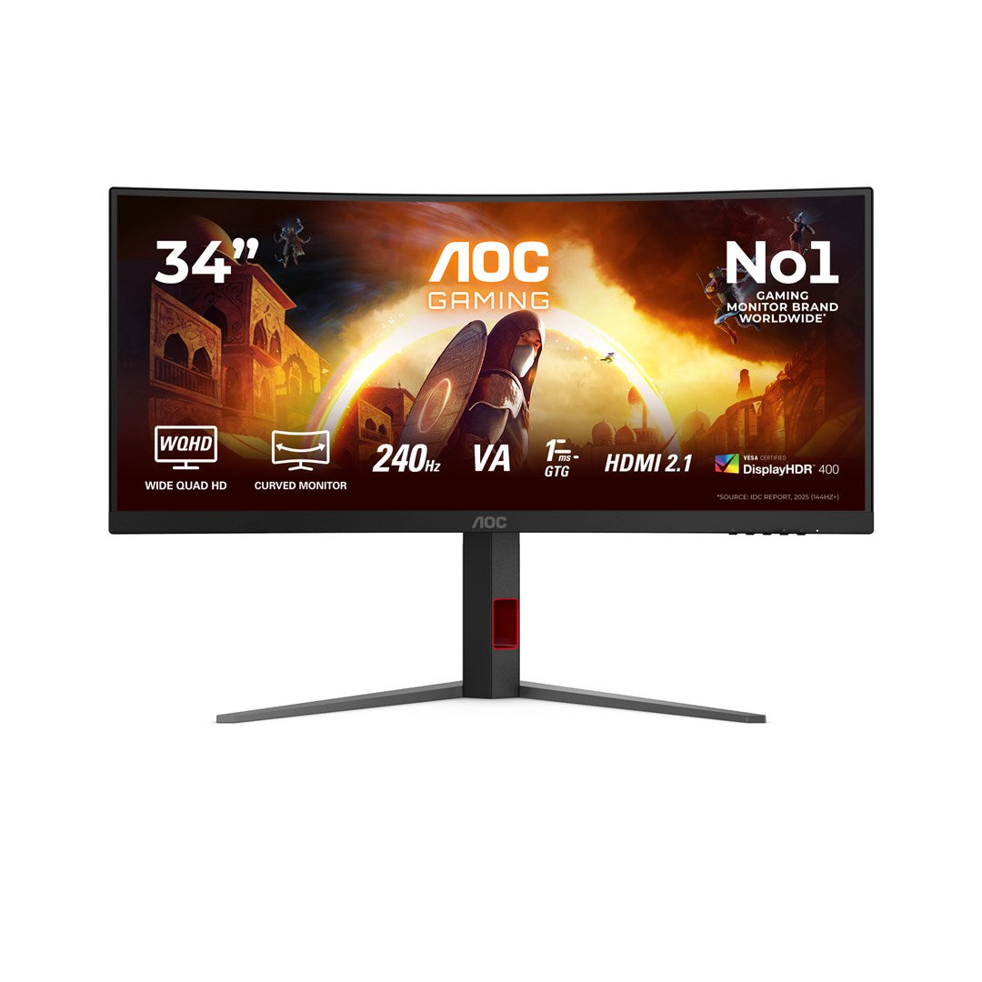 AOC G4 CU34G4Z computer monitor 86.4 cm (34 ) 3440 x 1440 pixels Wide Quad HD LED Black  Red