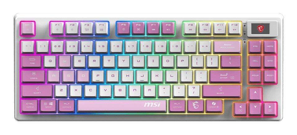 MSI FORGE GK600 TKL WIRELESS VIOLET Gaming Keyboard USB + Bluetooth UK