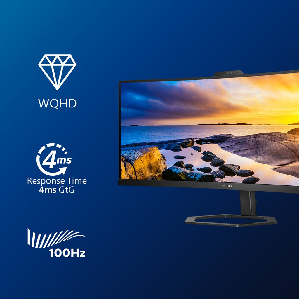 Philips | 34E1C5600HE/00 | 34   | VA | 3440 x 1440 pixels | 21:9 | 4 ms | 300 cd/m2 | Black | HDMI ports quantity 1 | 100 Hz
