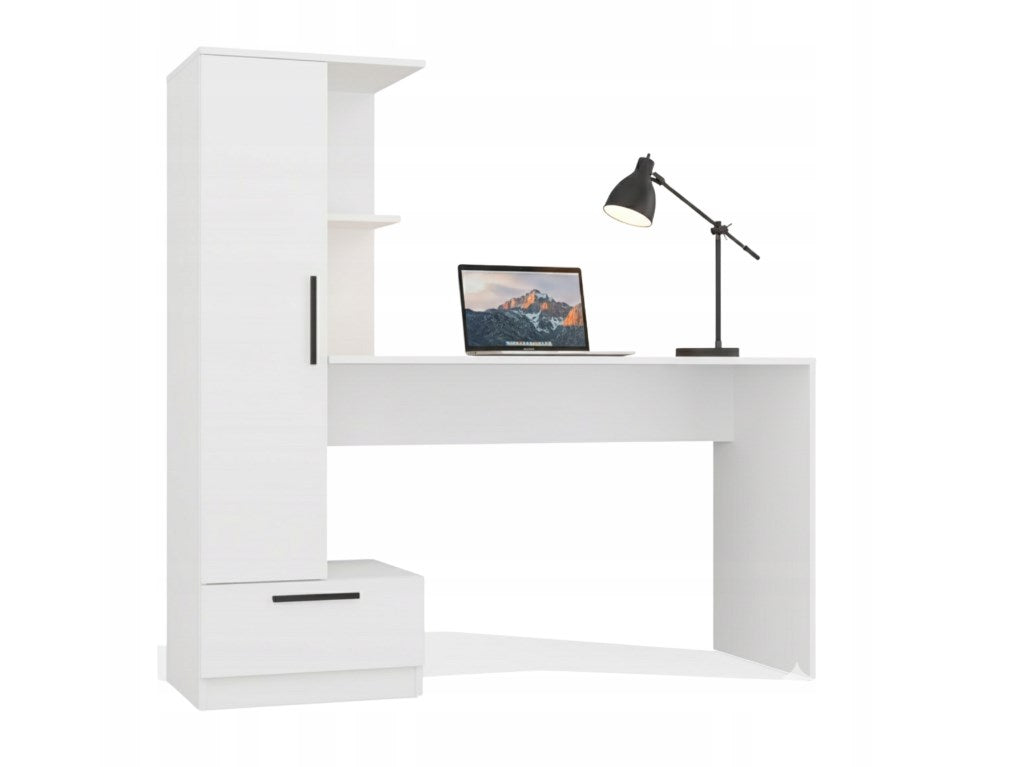 Cosmo Desk + Bookcase Set  White