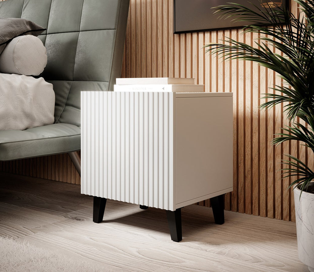 PAFOS Bedside Table 2 pcs. 45x40x51 cm White Matt