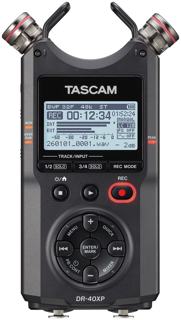 TASCAM DR-40XP Portable Four-Track Recorder USB Audio Interface Model DR-40XP