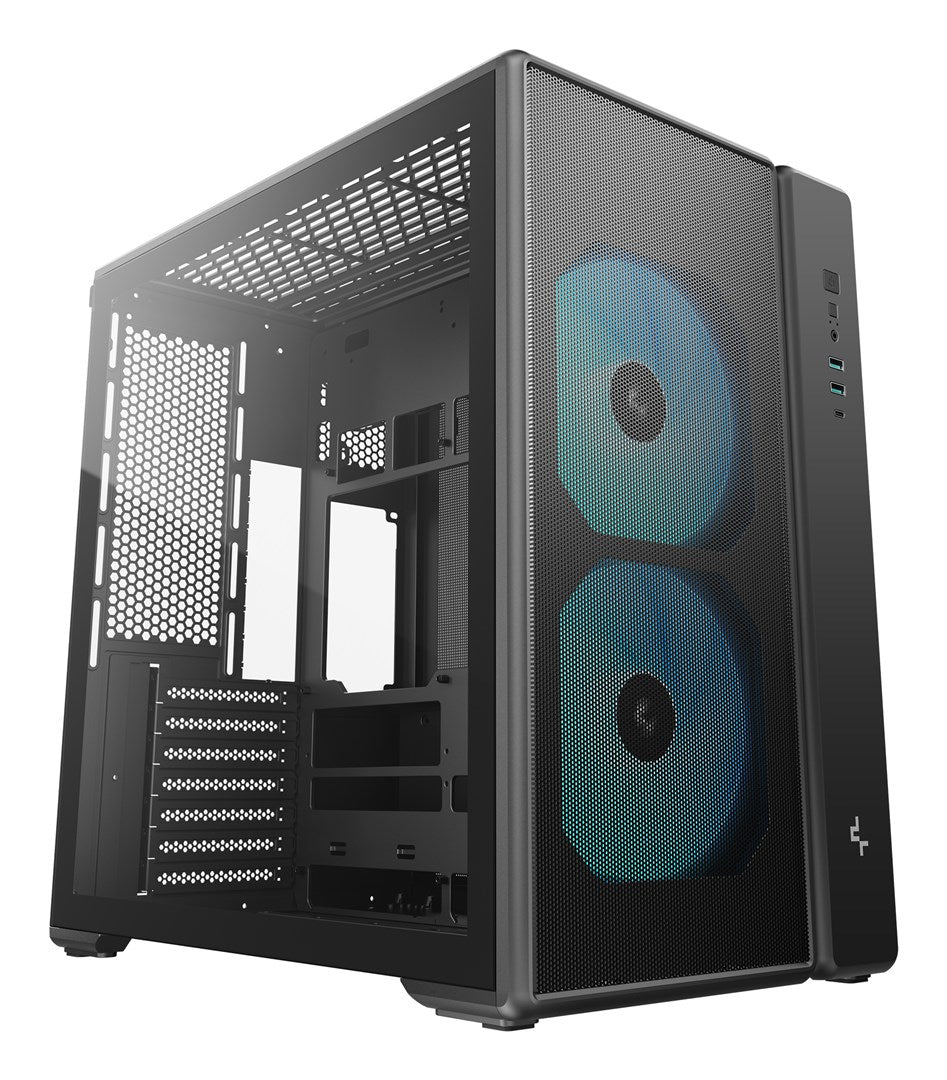 DEEPCOOL CG590 MESH 2F Midi Tower Case Black R-CG590MESH-BKANA2-G