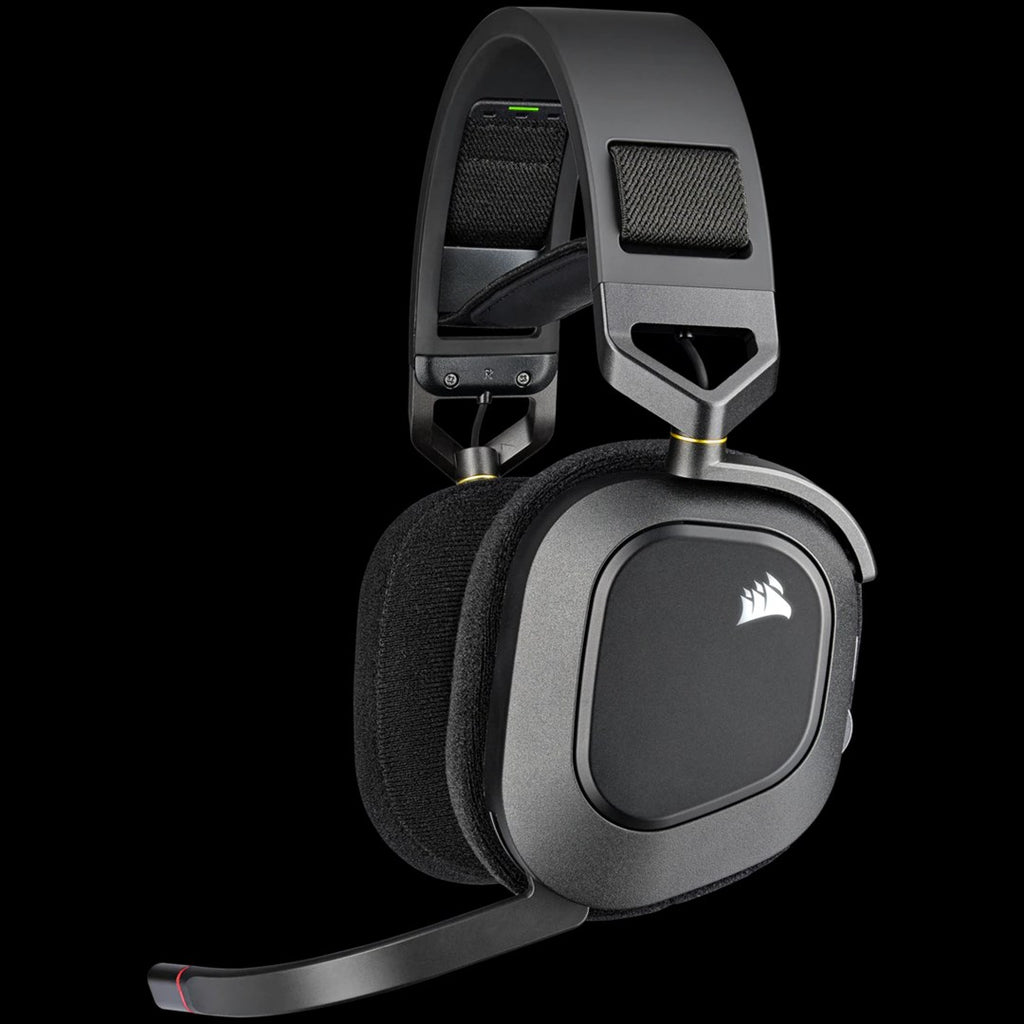 CORSAIR Gaming HS80 RGB Wireless Headset - Over-ear - 2.4 GHz - USB