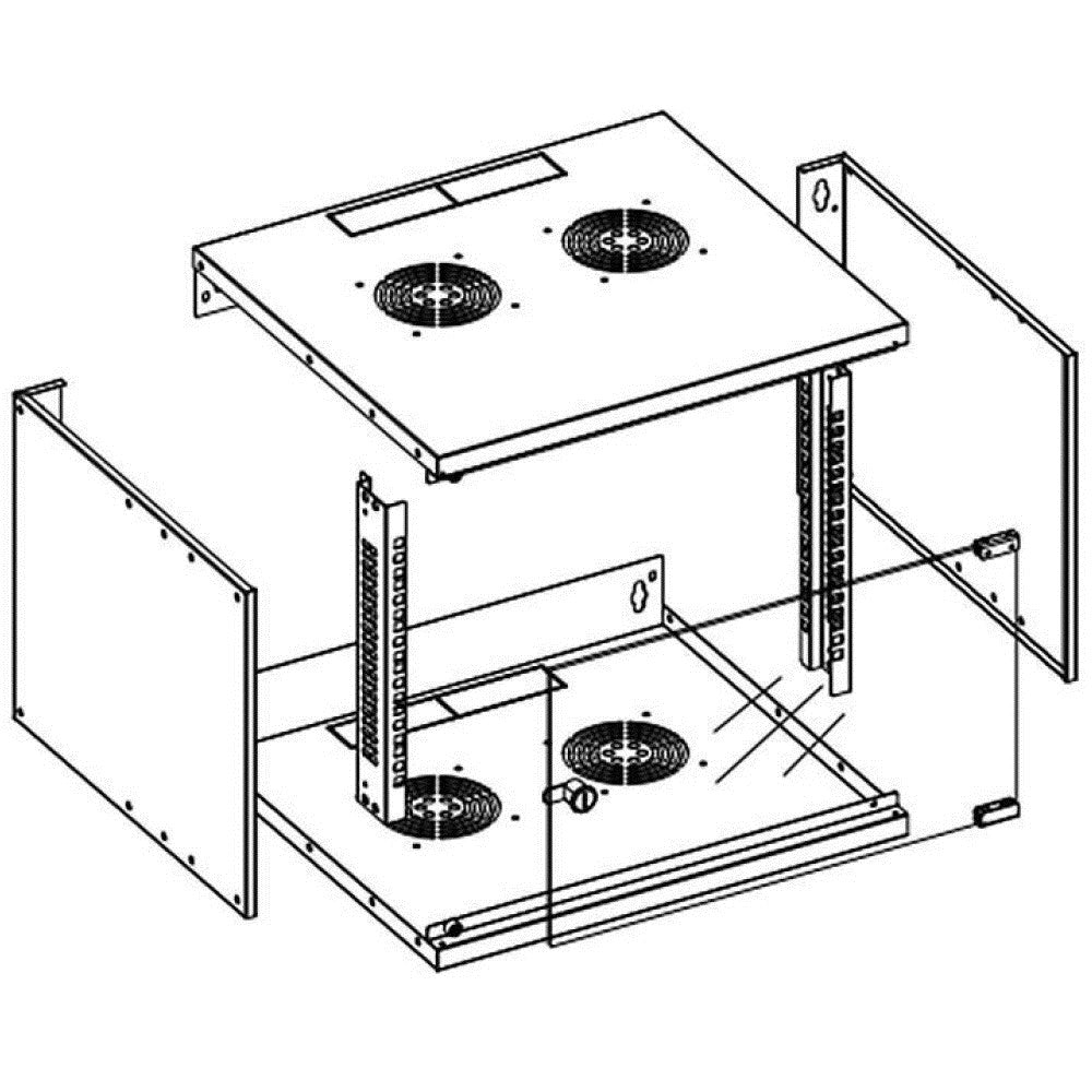 Techly Wall Rack Cabinet 19 6U 450 Grey Assembled I-CASE EL-1006G45