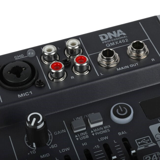 DNA QMX402 Analog Mixer Bluetooth Rechargeable Battery