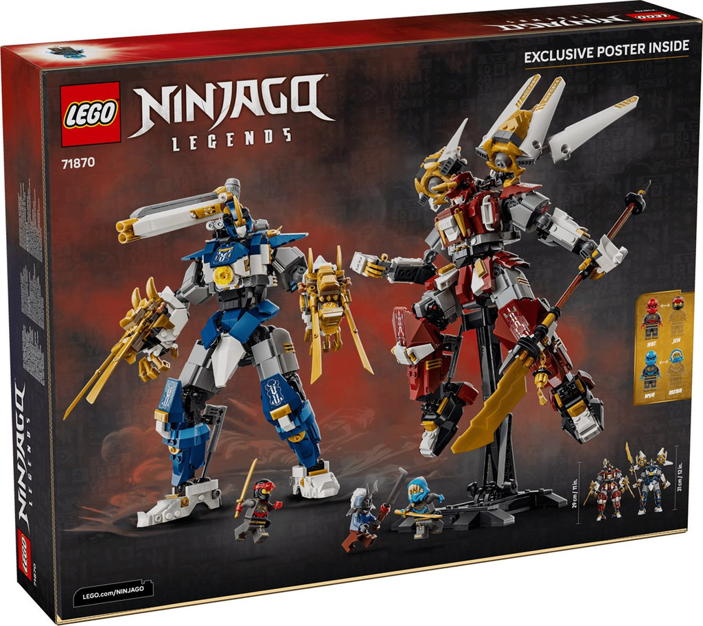 LEGO NINJAGO Building Blocks 71870 The Twin Titan Mechs - 1707 Pieces - 3 Minifigures - Ages 12+