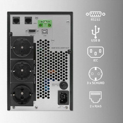 Qoltec Uninterruptible Power Supply UPS 2kVA 2000W LCD EPO USB Online