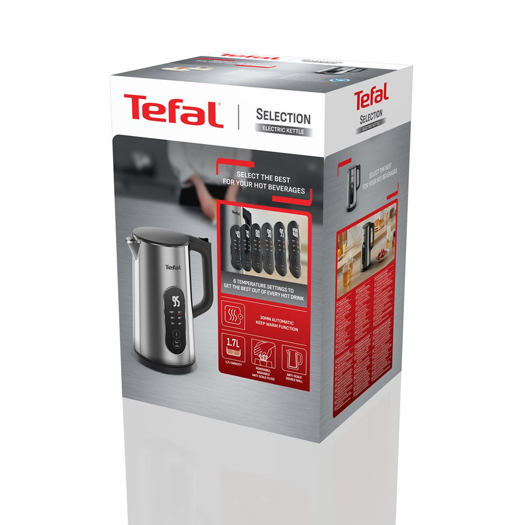 Tefal Selection KI871DE0 electric kettle 1.7 L 1500 W Black  Stainless steel